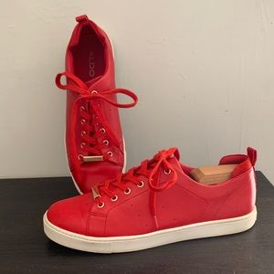 Aldo Merane Red & Gold Sneakers